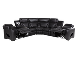 Black Power Reclining Sectional with Power Headrests, Speaker, Wireless Charging & LED Lighting