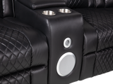 Black Power Reclining Sectional with Power Headrests, Speaker, Wireless Charging & LED Lighting