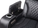 Black Power Reclining Sectional with Power Headrests, Speaker, Wireless Charging & LED Lighting