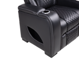 Black Power Reclining Sectional with Power Headrests, Speaker, Wireless Charging & LED Lighting
