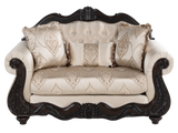 Beige Traditional 3-Piece Living Room Set with Sofa, Loveseat & Chair