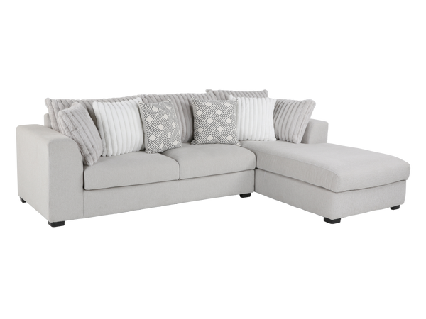 Monaco 2 Piece Right Arm Facing Chaise Sectional - AIREA SILVER