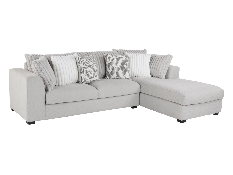 2 Piece Monaco Right Arm Facing Chaise Sectional - AIREA SILVER