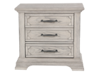 Artesian 3-Drawer Light Gray Nightstand with Classic Molding