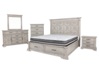 Artesian 6-Piece Light Gray Storage Bedroom Set (Bed, Dresser, Mirror & Nightstand)
