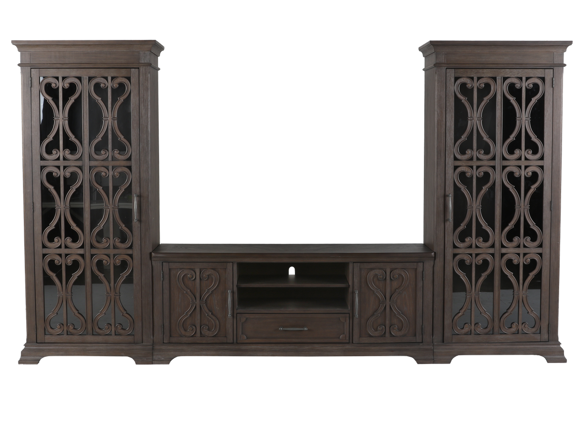 Artesian 3 Piece Entertainment Center - Reclaimed Grey Oak by Mollai Collections | Bel Furniture