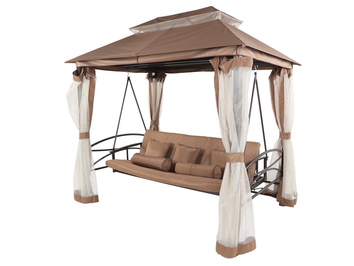 3 Piece Patio Swing Chair with Canopy by Mollai Collections | Bel Furniture