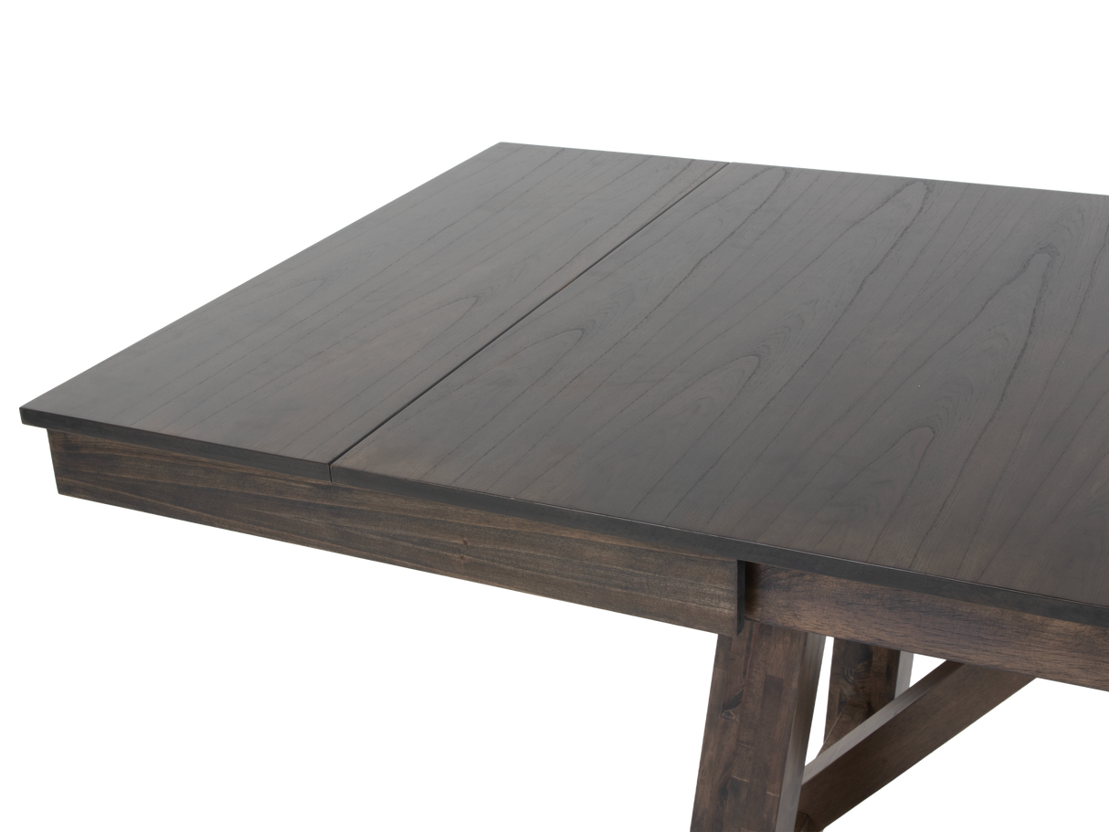 Rustic Trestle 6-Piece Dining Set with Extension Table, 4 Chairs & Bench – Dark Brown