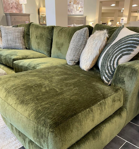 Corinthian Emerald Plush 3-Piece Sectional Sofa with Chaise - view 4
