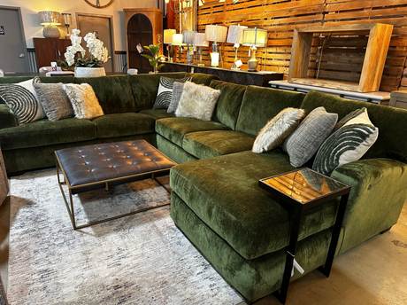 Corinthian Emerald Plush 3-Piece Sectional Sofa with Chaise - view 3