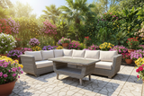 5-Piece Outdoor Wicker Sectional Patio Set with Coffee Table