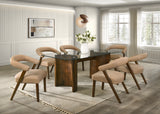 Vermont Clear Glass Top Cappuccino 7-Piece Dining Set