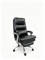Sterling Black Reclining Executive Office Chair with Footrest & Chrome Base