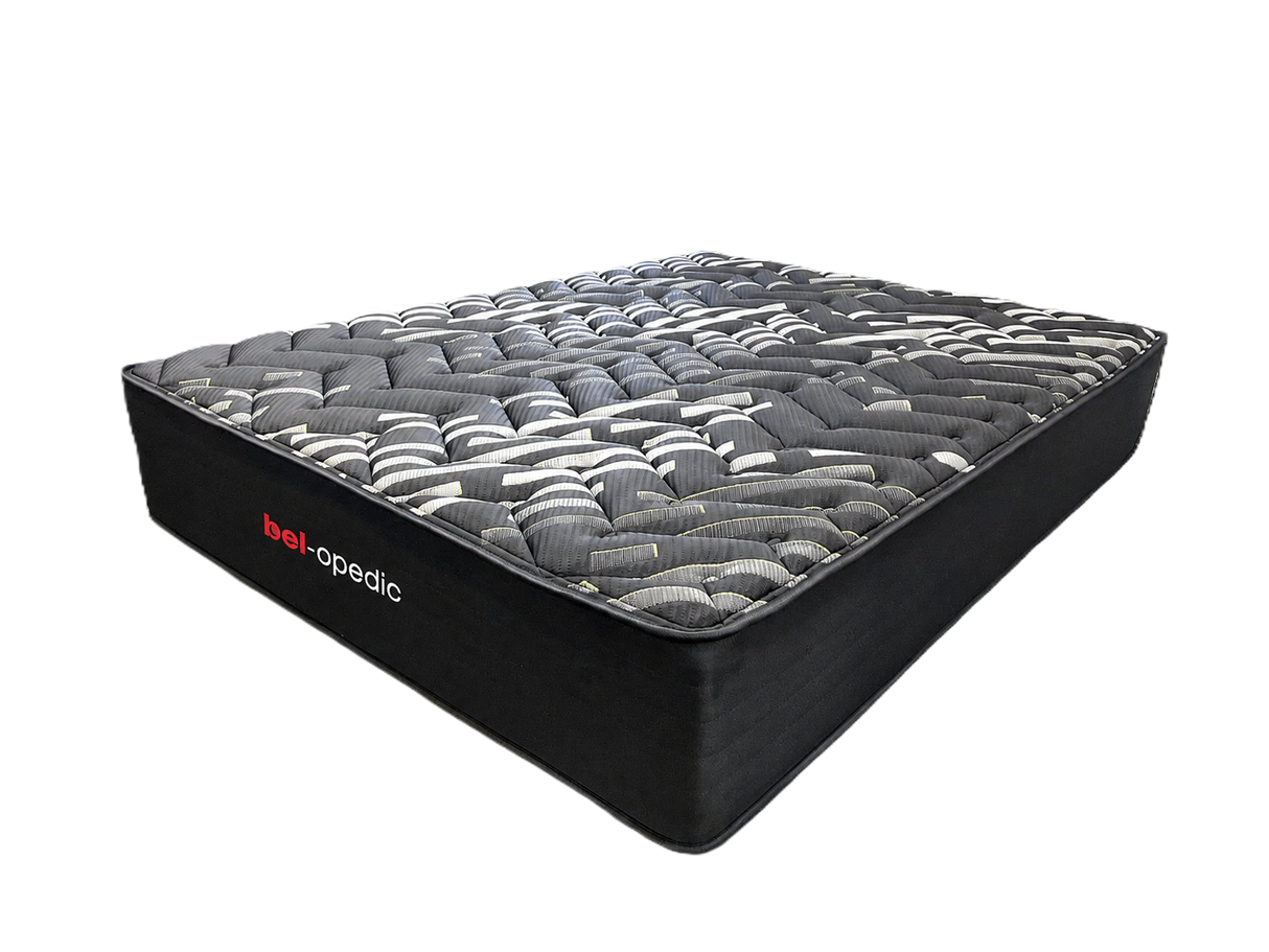 Yilian 14-Inch Firm Hybrid Mattress – Black & Gray Quilted Design
