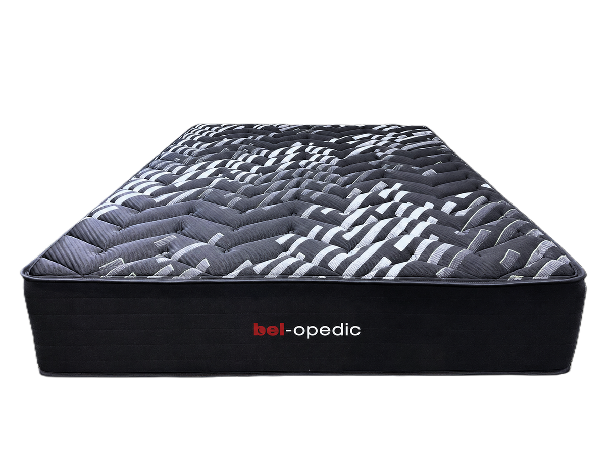Yilian 14-Inch Firm Hybrid Mattress – Black & Gray Quilted Design