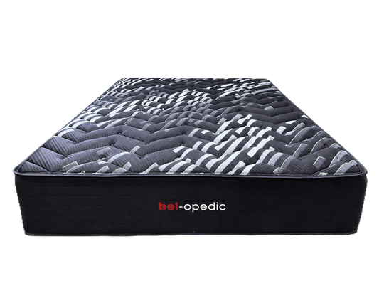 Yilian 14-Inch Firm Hybrid Mattress – Black & Gray Quilted Design