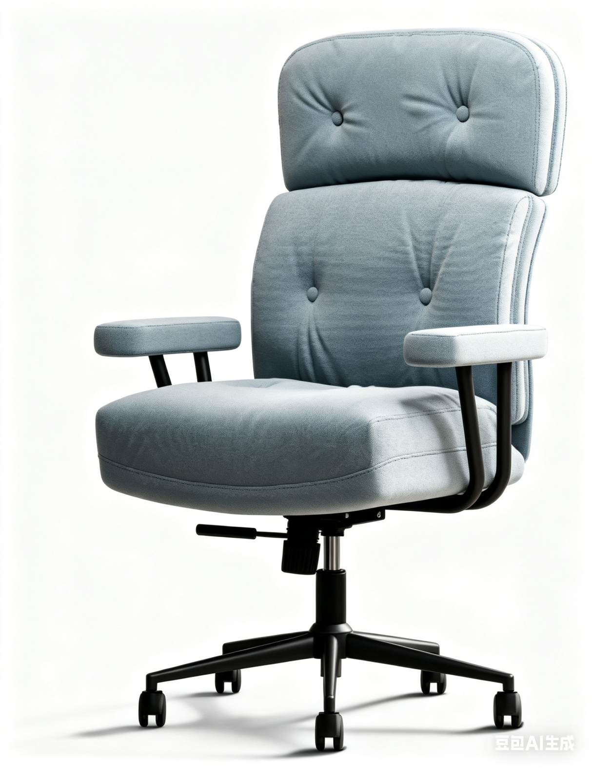 Tufted Home Office Chair with Wheels, Armrests & Adjustable Height