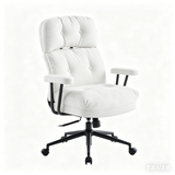 Tufted Home Office Chair with Wheels, Armrests & Adjustable Height