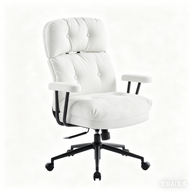 Tufted Home Office Chair with Wheels, Armrests & Adjustable Height