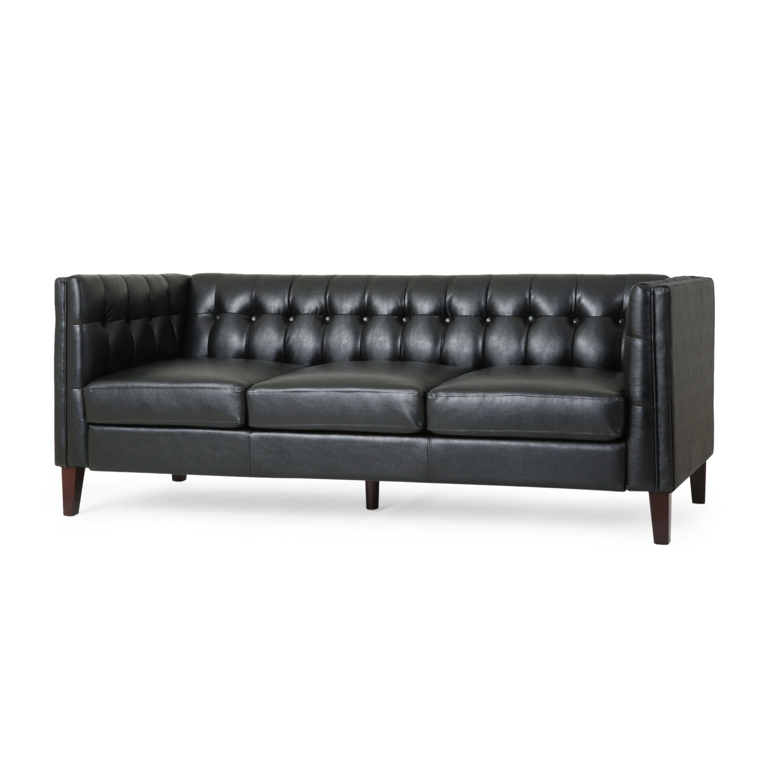 Comfy 3 Seat Sofa With Tufted Back, Modern For Living Room