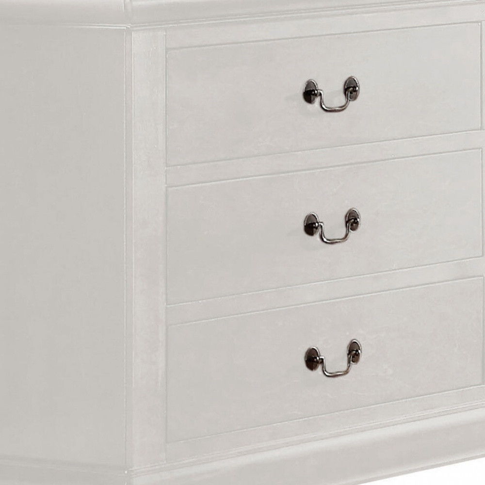 Six Drawer Double Dresser Wood - White