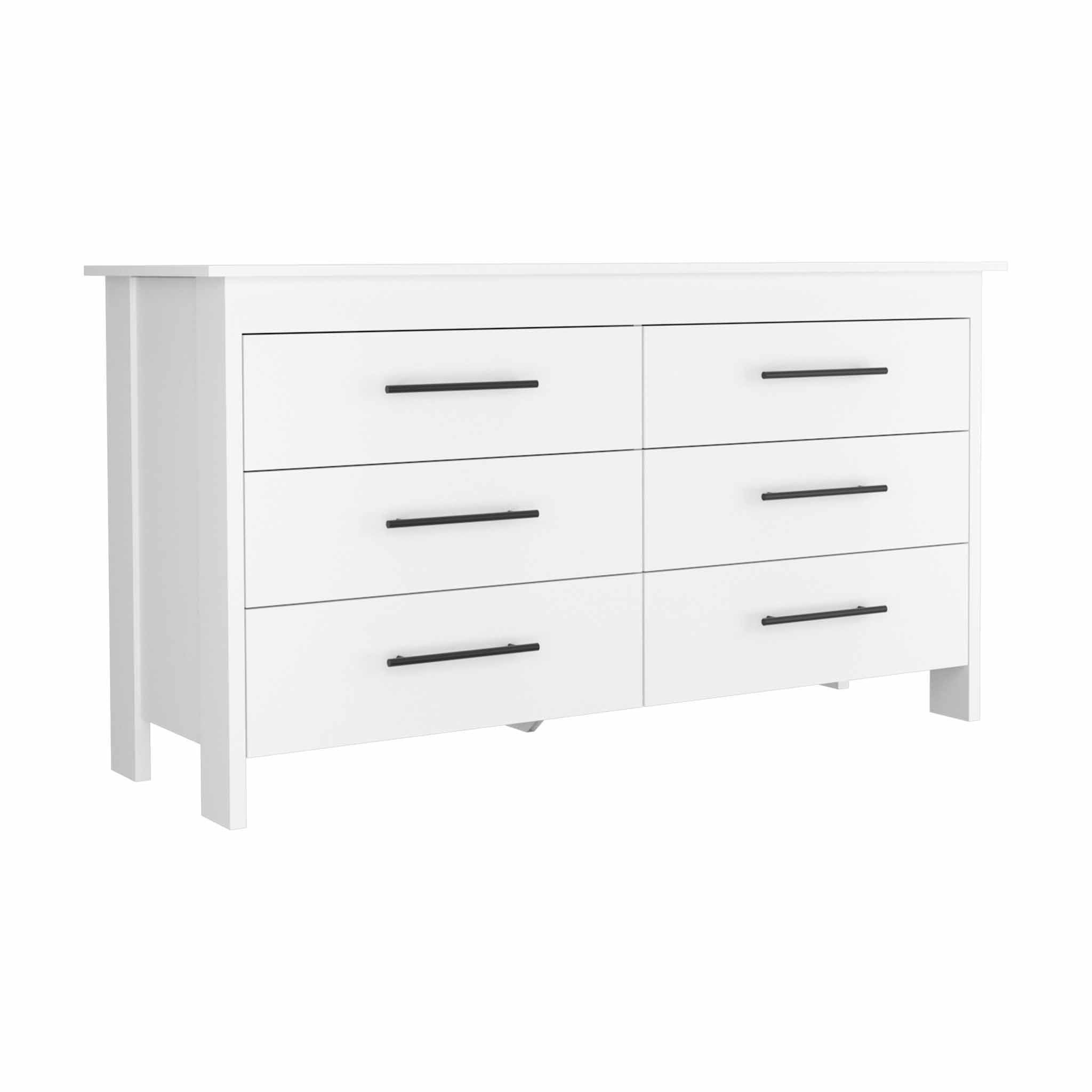 Six Drawer / Double Dresser - White