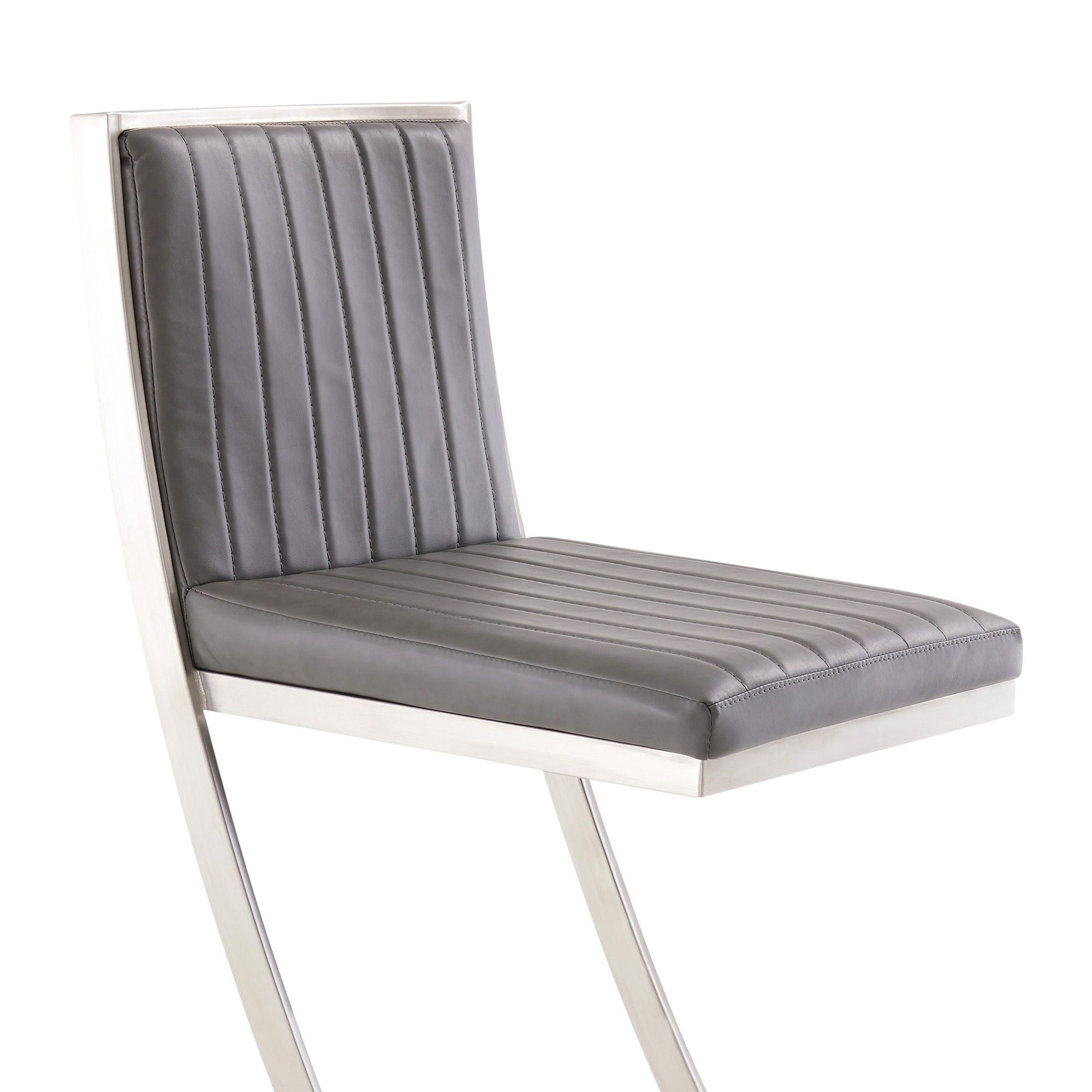 39" Counter Height Bar Chair - Gray / Silver