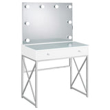 Eliza - Vanity Set With Lighting & Stool - White And Chrome by Coaster Fine Furniture | Bel Furniture