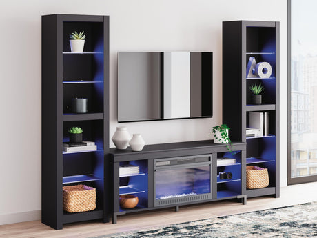 Cayberry - 3-Piece Entertainment Center With Electric Fireplace - Black - view 10