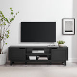 Modern 2 Door Open Storage TV Stand For TVs Up To 65" - Solid Black by Walker Edison | Bel Furniture