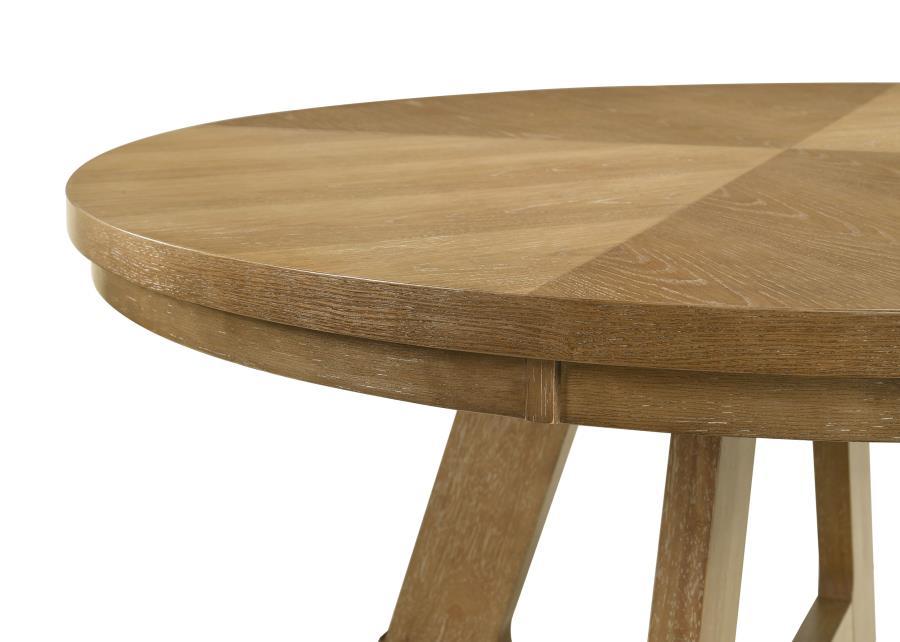 Danvers - Round Wood Dining Table - Brown Oak by Coaster Fine Furniture | Bel Furniture
