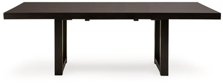Neymorton - 7 Pc. - Rectangular Extension Table, 6 Side Chairs - Dark Grayish Brown - view 6