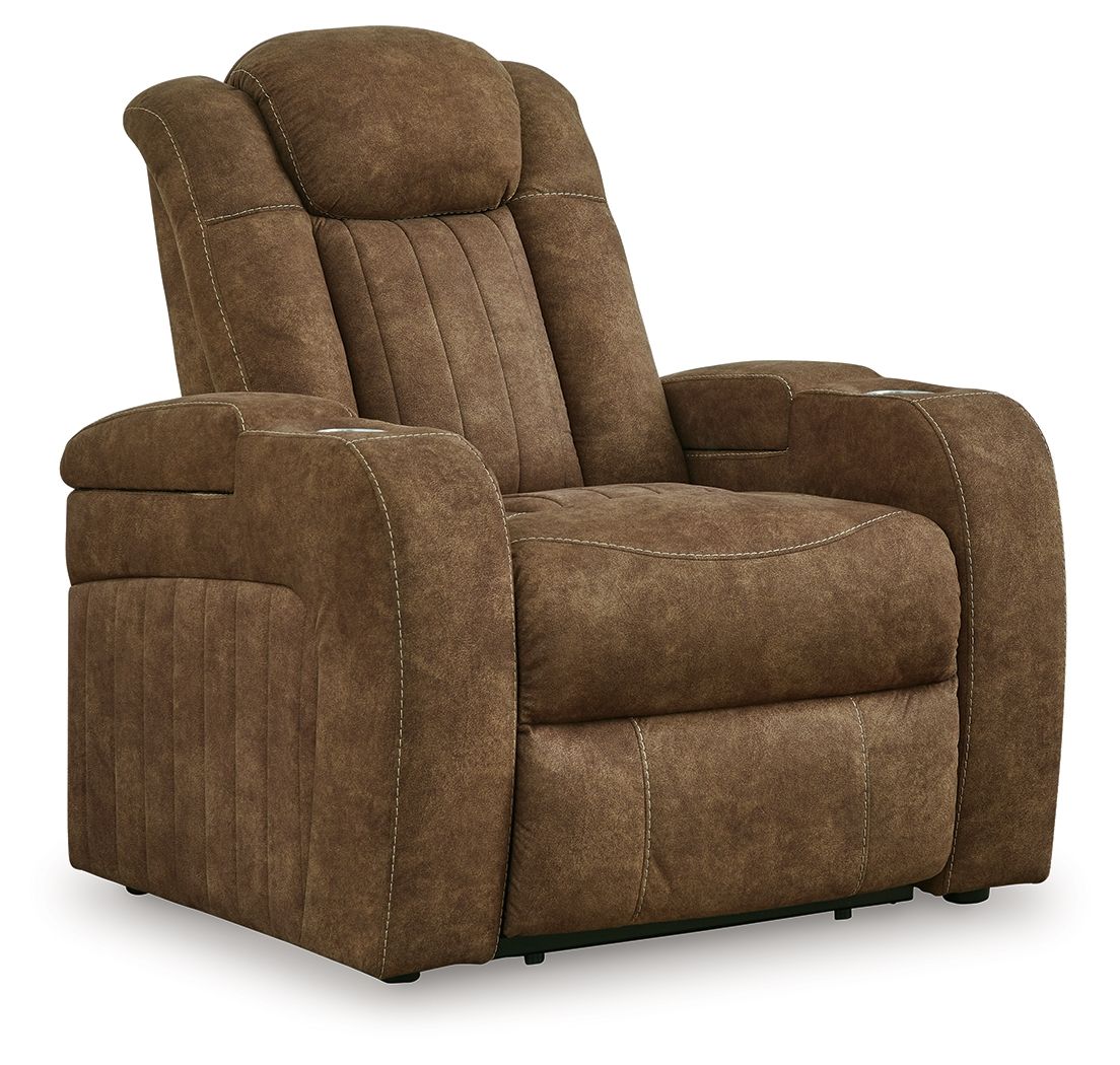 Wolfridge - Brindle - Power Recliner/Adj Headrest by Signature Design by Ashley® | Bel Furniture