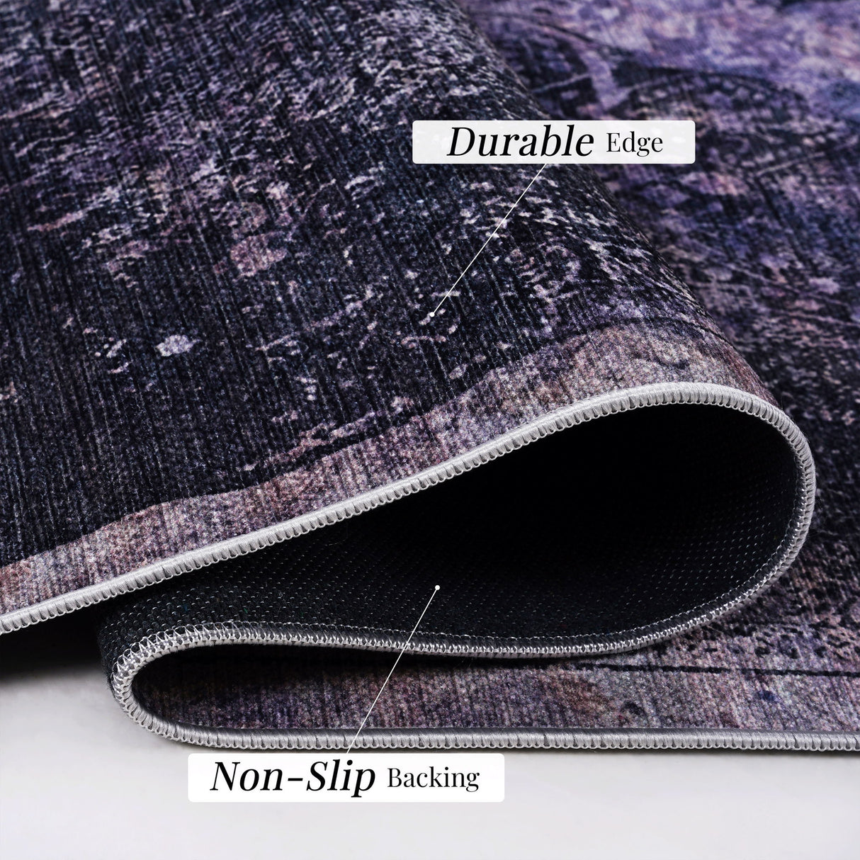 Maval - 3' X 5' Washable Area Rug - Anthracite by Naar Rug | Bel Furniture