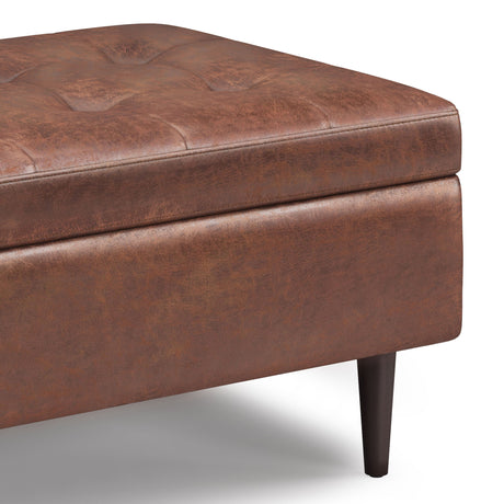 Shay - Large Square Coffee Table Storage Ottoman Mid-Century Style - view 48
