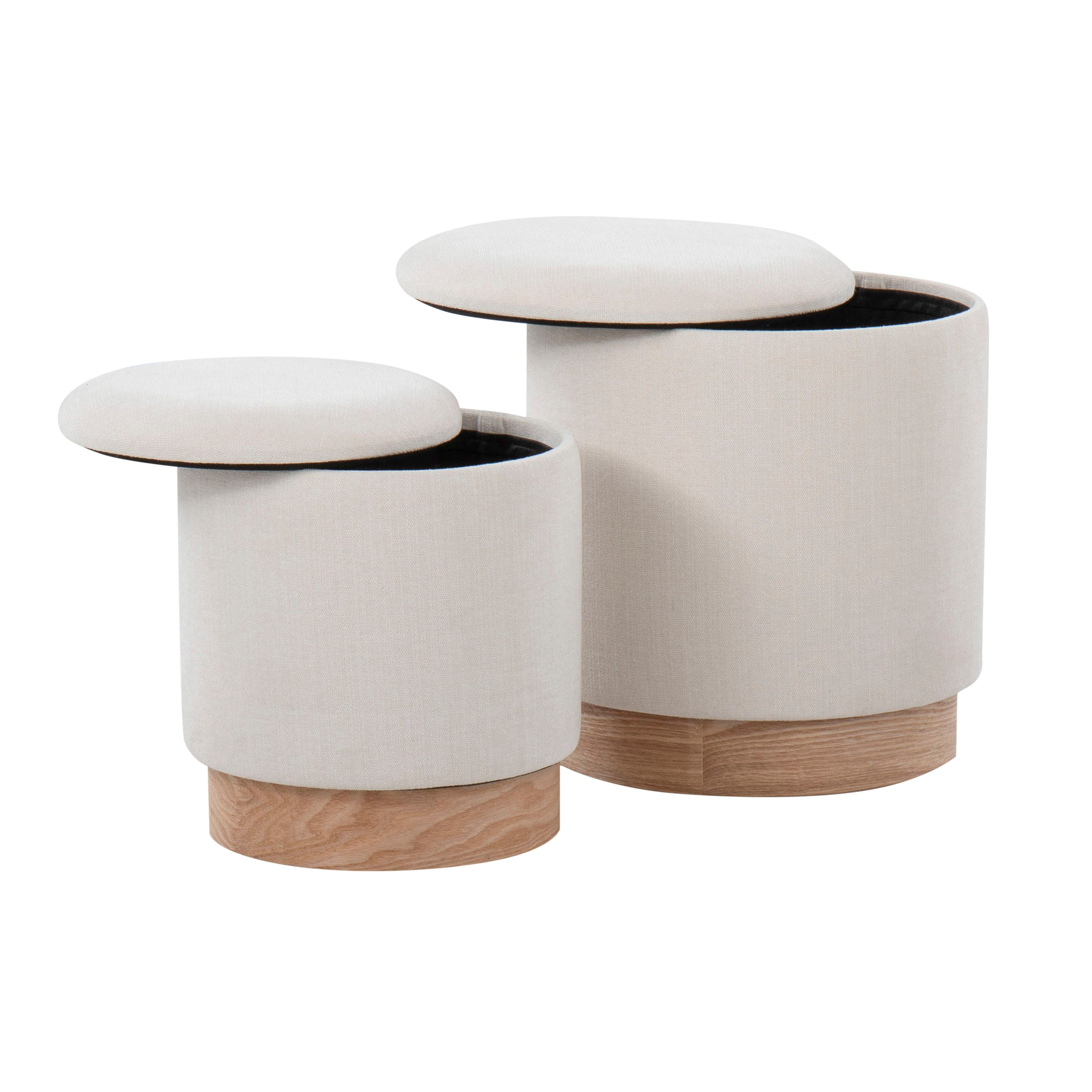 Marla - Contemporary, Nesting Ottoman Set