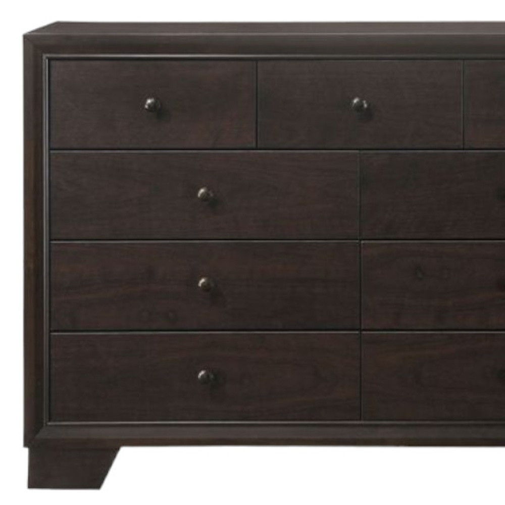 Solid And Manufactured Wood Double Dresser - Espresso