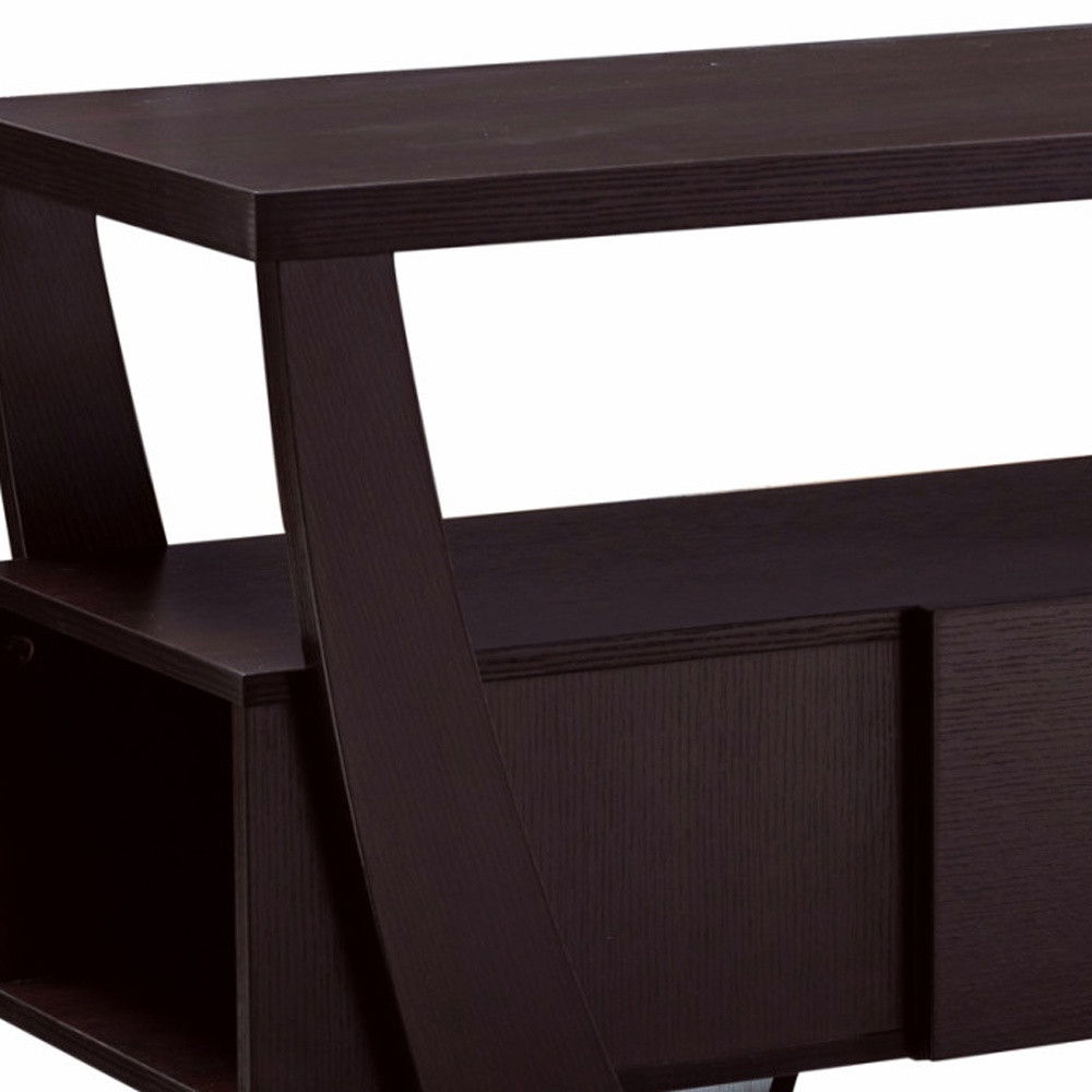 Particle Board And Mdf Cabinet Enclosed Storage TV Stand - Dark Brown