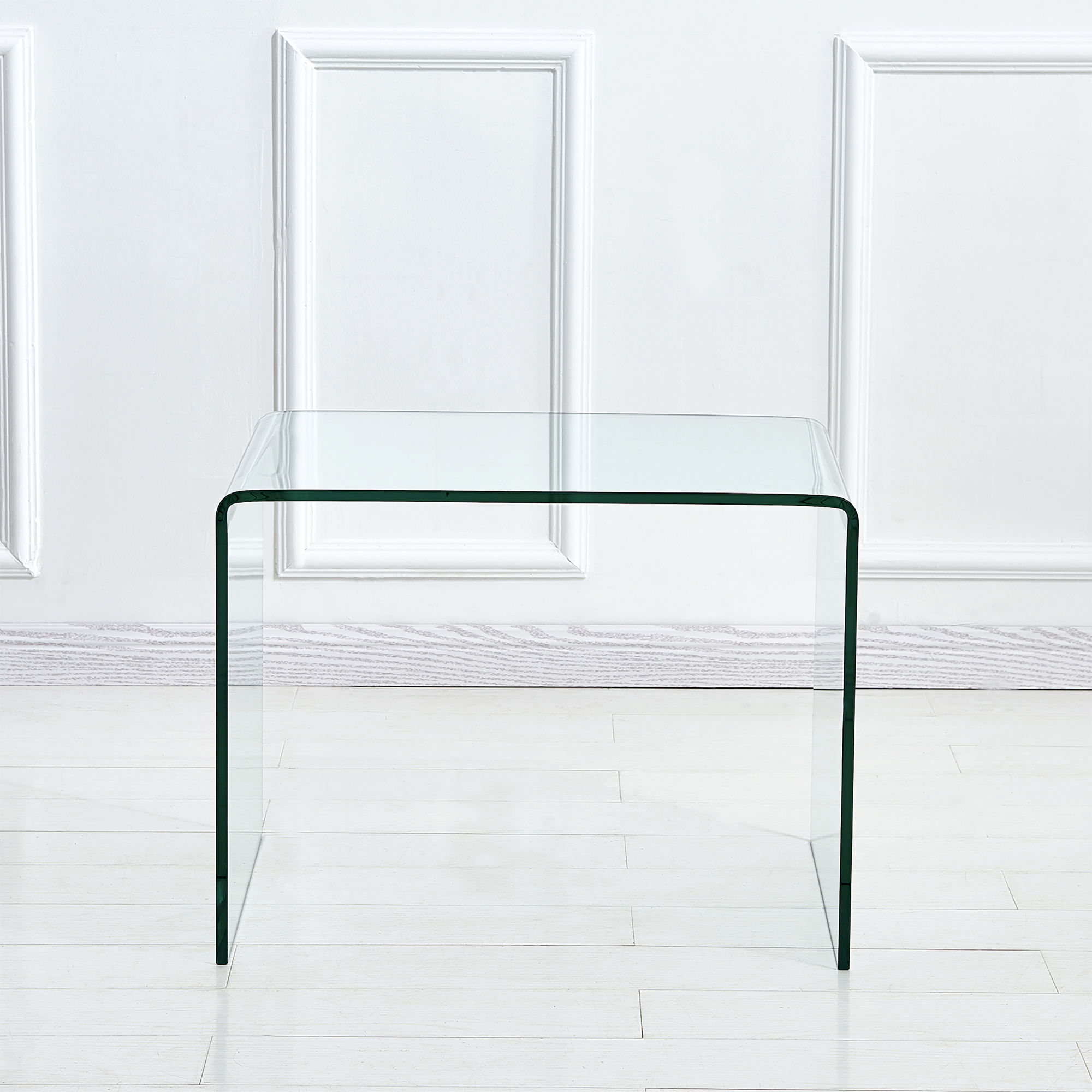 Small Clear Glass Side & End Table, Tempered Glass End Table Small Coffee Table - Transparent