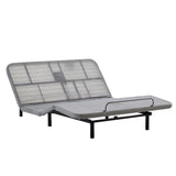 Caron - Queen Size Upholstered Wingback Bed With Adjustable Base Bundle Set - Ivory