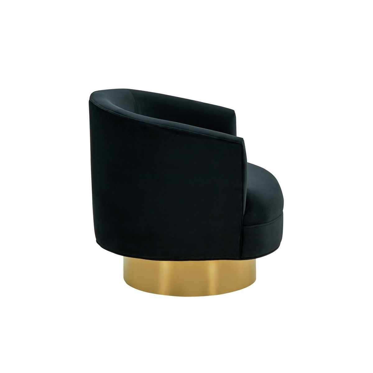 Velvet Barrel Chair - Black / Gold