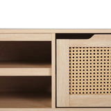 Modern Door Low TV Stand For TVs Up To 80" - Coastal Oak by Walker Edison | Bel Furniture