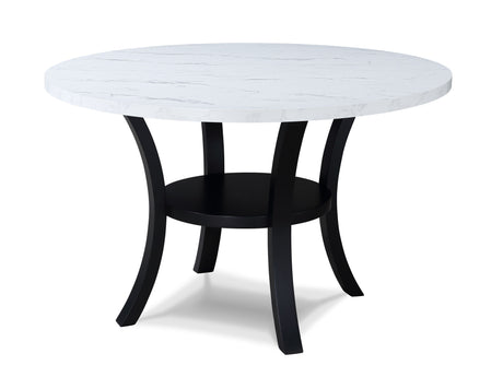 Isla - Round Dining Table - White / Black by Crown Mark | Bel Furniture