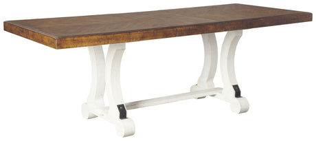 Valebeck - White / Brown - Rectangular Dining Room Table by Signature Design by Ashley® | Bel Furniture