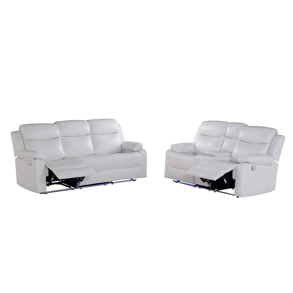 Blanche - Console Reclining Loveseat With LED Lights