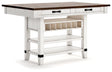 Valebeck - Rect Dining Room Counter Table With Wine Rack Light Brown by Signature Design by Ashley® | Bel Furniture
