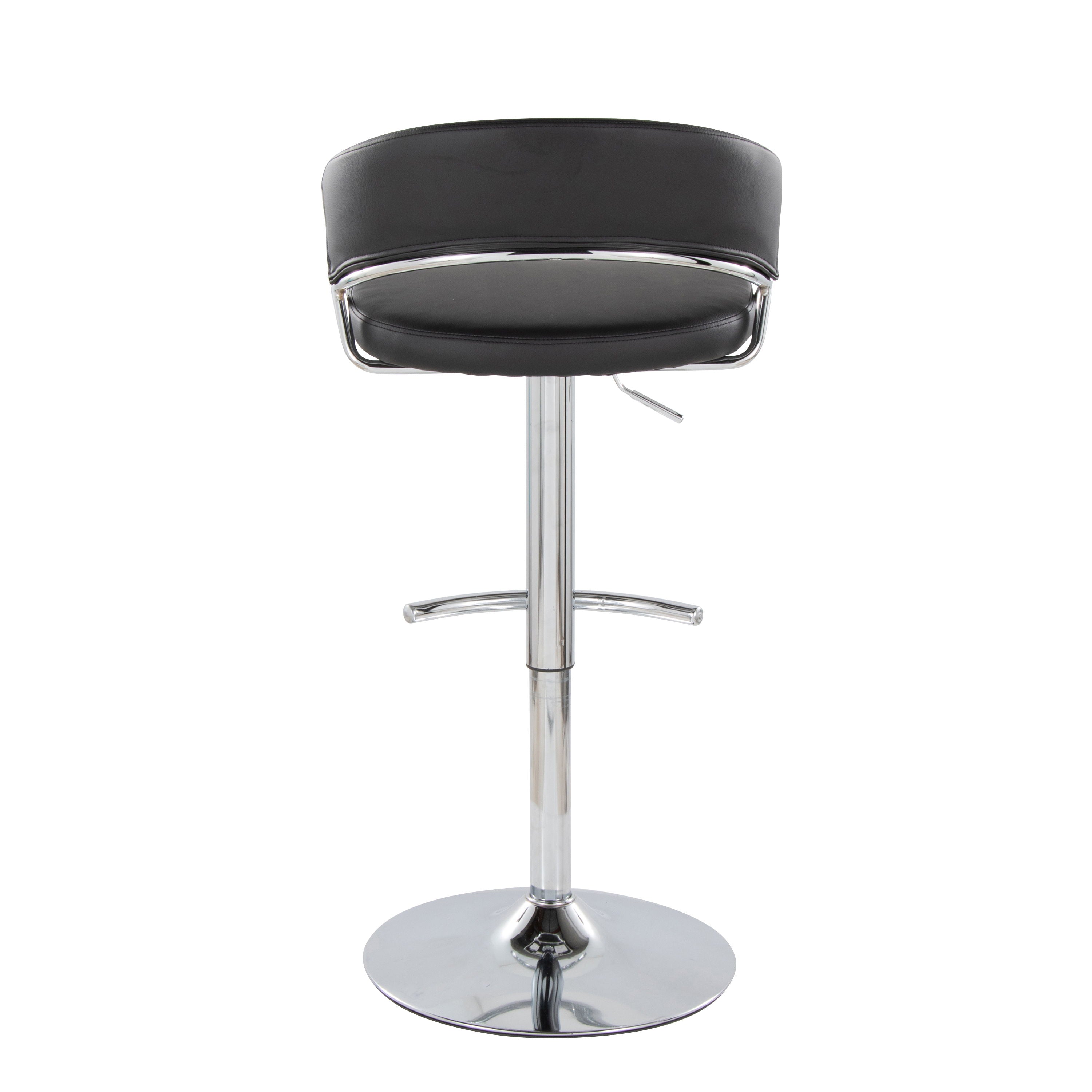 Jie - Contemporary Adjustable Barstool With Swivel & Rounded T Footrest (Set of 2)