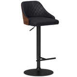 Edwin - Adjustable Swivel Bar Stool - Black by Simpli-Home | Bel Furniture