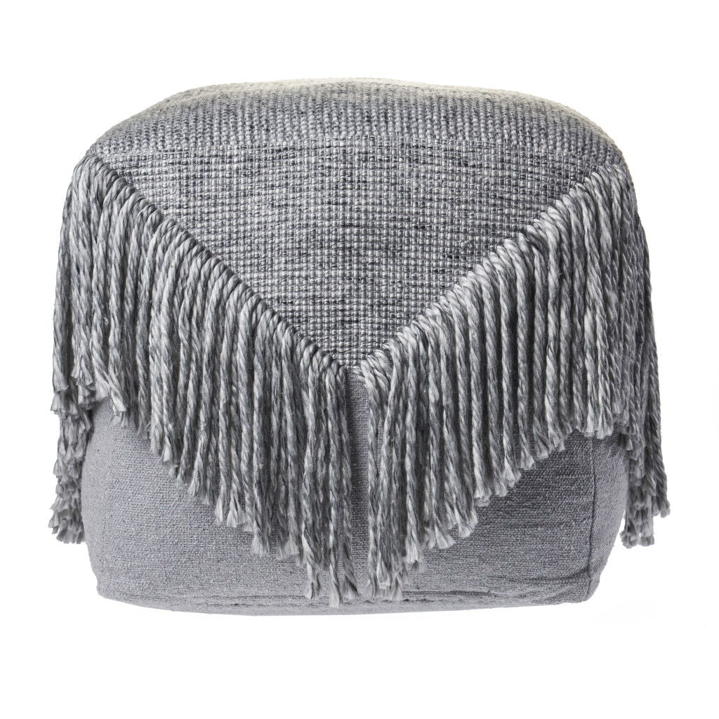 Wool Ottoman - Gray