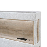 Sacha - Bed With LED And Bookcase Headboard, Built In Siderail Storage